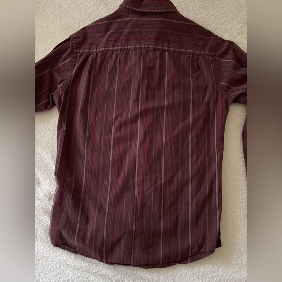 J Ferrar Burgundy Striped Button-Up Shirt - Picture 3 of 11